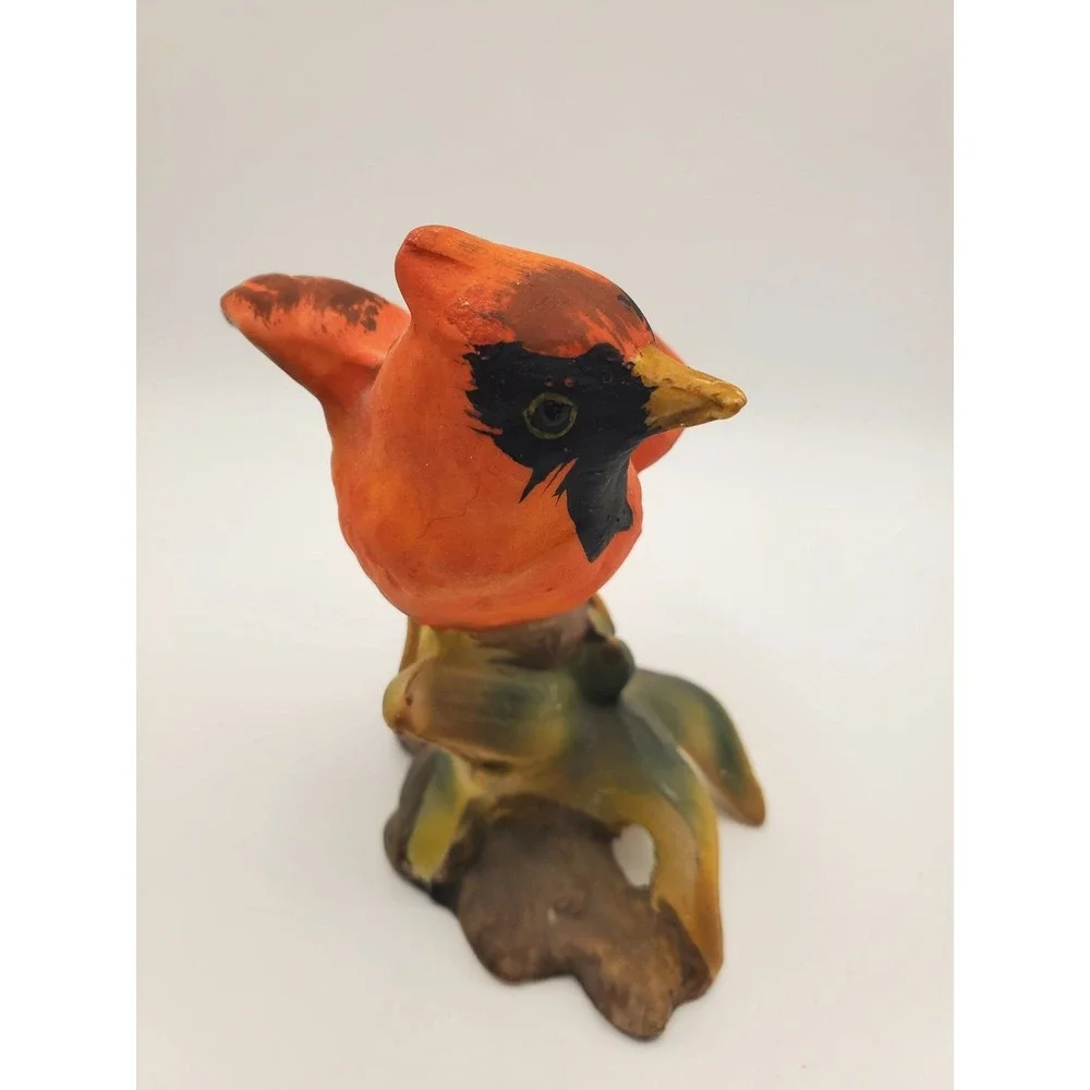 Vintage Mid-Century Ceramic Red Cardinal Bird Figurine